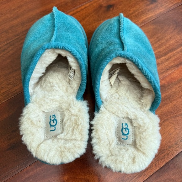 UGG Teal Suede Slippers - Picture 3 of 8